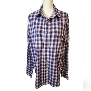 Wrangler western plaid pearl‎ snap shirt